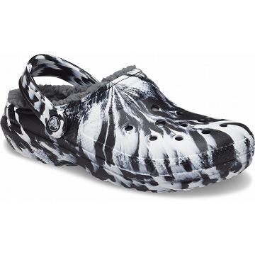 Zuecos Crocs Classic Forro Marbled Mujer Blancos Negros | Mexico 0127VRWD